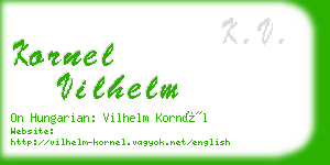 kornel vilhelm business card